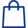 shopping bag icon in blue